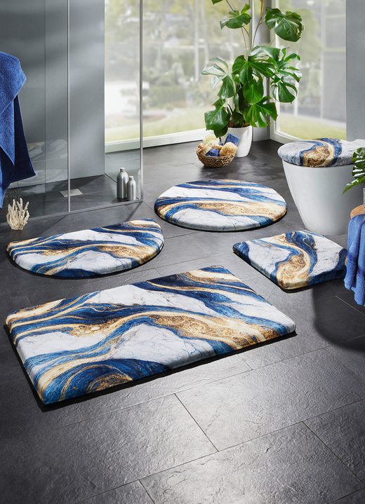 Badgarnituren - Badgarnitur in barfußweicher Qualität, in Größe 100 (Vorleger halbrund, 50/ 80 cm) bis 112 (WC-Deckelbezug, 47/ 50 cm), in Farbe TÜRKIS Ansicht 7