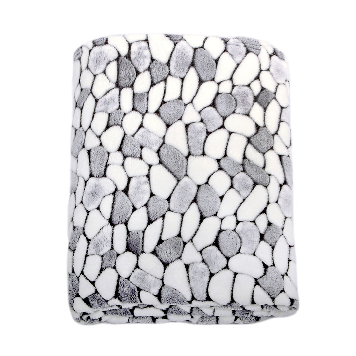 Decken - Superangenehme Wohndecke mit raffiniertem Steinmotiv, in Größe 225 (Wohndecke, 150x200 cm) bis 235 (Wohndecke, 220x240 cm), in Farbe GRAU Ansicht 2