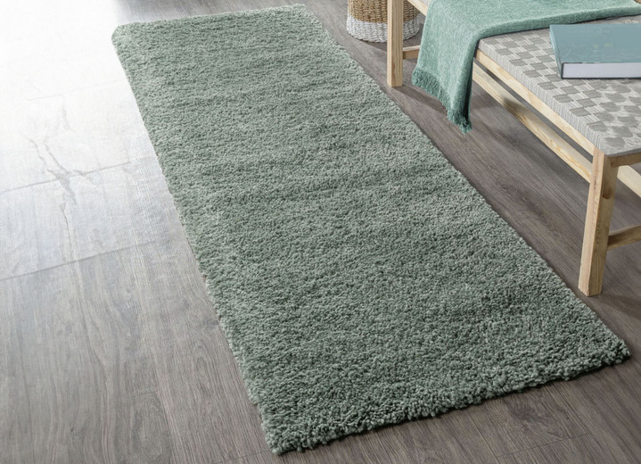 Modern - Traumhaft flauschige Brücken und Teppiche in Shaggy-Qualität, in Größe 111 (Brücke 60x90 cm) bis 304 (Teppich rund ø 150 cm), in Farbe DUNKELGRAU Ansicht 30