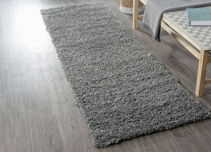 Modern - Traumhaft flauschige Brücken und Teppiche in Shaggy-Qualität, in Größe 111 (Brücke 60x90 cm) bis 304 (Teppich rund ø 150 cm), in Farbe DUNKELGRAU Ansicht 44