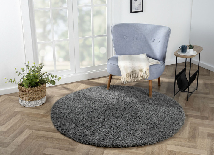 Modern - Traumhaft flauschige Brücken und Teppiche in Shaggy-Qualität, in Größe 111 (Brücke 60x90 cm) bis 304 (Teppich rund ø 150 cm), in Farbe DUNKELGRAU Ansicht 19