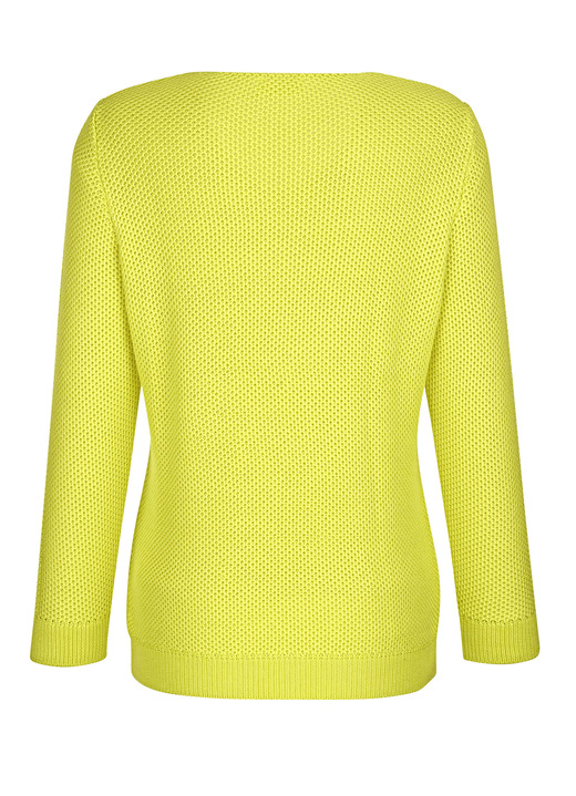 Basics - Pullover in dekorativer Struktur, in Größe 038 bis 052, in Farbe GELB Ansicht 4