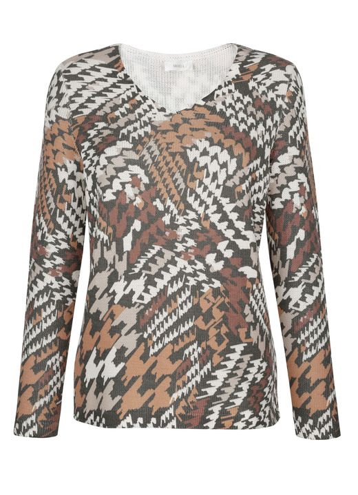- Pullover in grafischem Dessin, in Größe 038 bis 052, in Farbe NATUR-CAMEL-BRAUN Ansicht 2