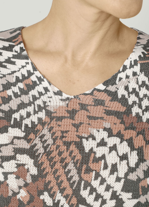 - Pullover in grafischem Dessin, in Größe 038 bis 052, in Farbe NATUR-CAMEL-BRAUN Ansicht 4
