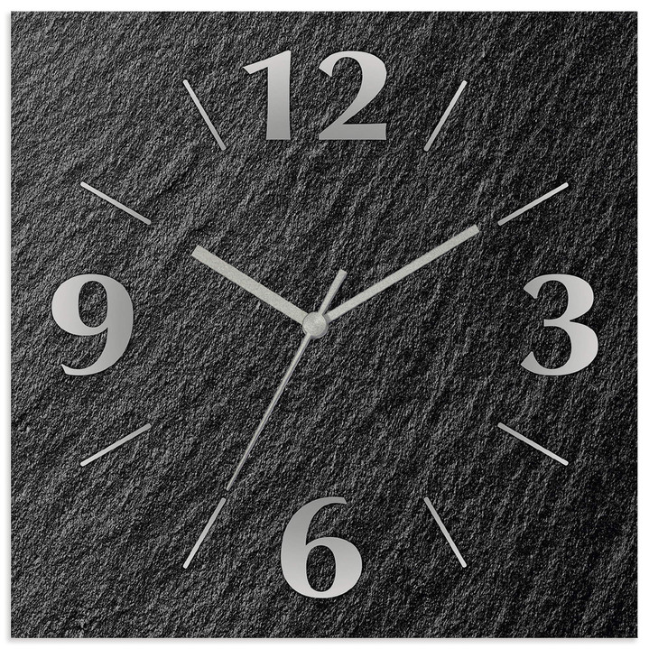 Uhren - Hochwertige Wanduhr in Schiefer-Optik, in Farbe ANTHRAZIT, in Ausführung Mit Quarzuhrwerk Ansicht 2