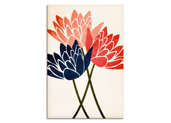 Blumen - Hochwertiges Leinwandbild auf Keilrahmen, in Farbe BUNT, in Ausführung B40xB60xT1,8 cm Ansicht 2