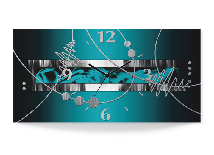 Uhren - Moderne Wanduhr aus Aluminium, in Farbe BLAU, in Ausführung Mit Quarzuhrwerk Ansicht 2