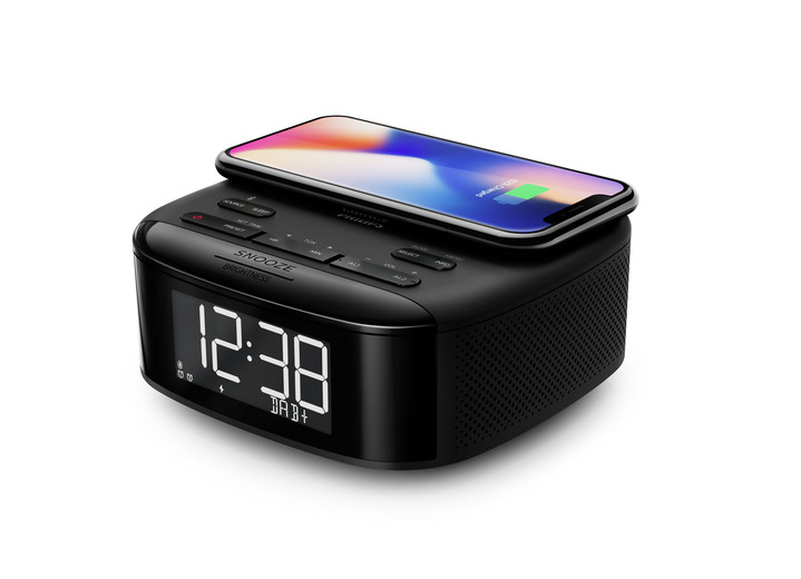 - Bluetooth Radiowecker mit Qi-Ladegerät , in Farbe SCHWARZ Ansicht 1