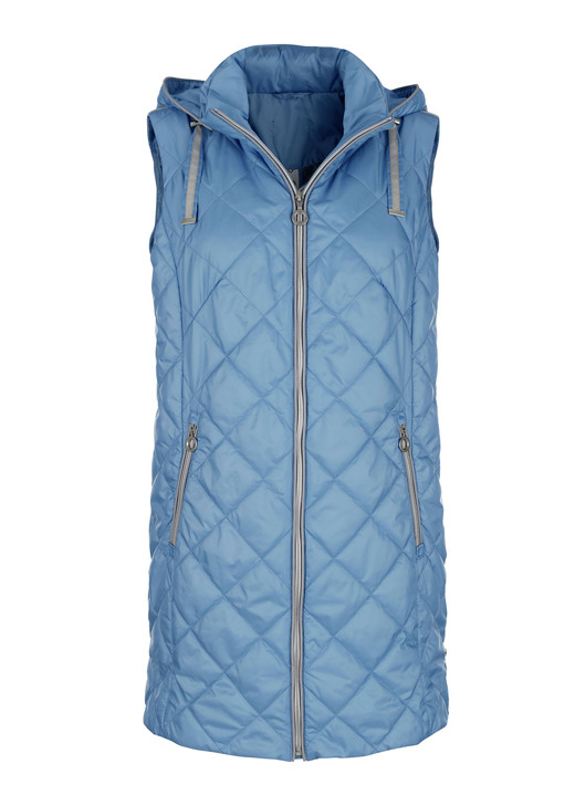 - Steppweste mit dekorativem Zierband, in Größe 020 bis 052, in Farbe EISBLAU Ansicht 4