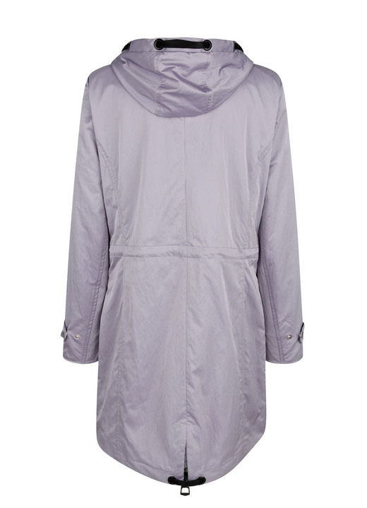 Lang - Parka mt dekorativem Zierband, in Größe 020 bis 052, in Farbe FLIEDER Ansicht 6