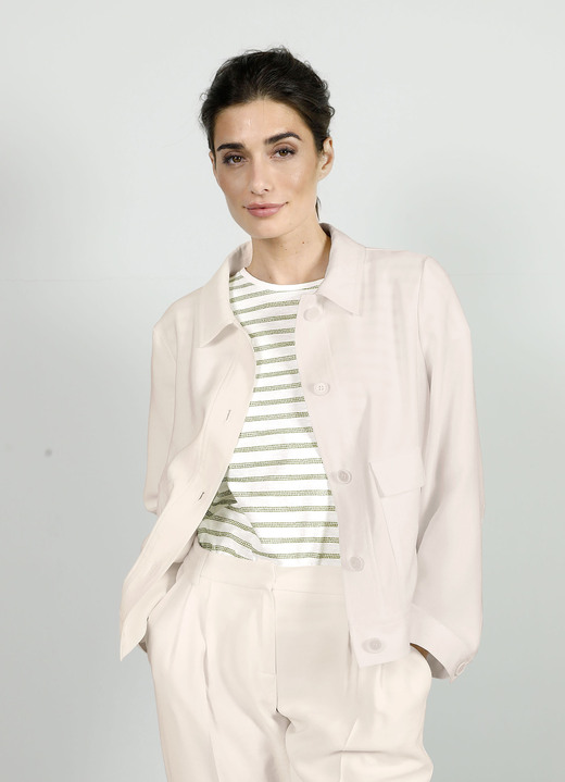 Blazer - Blazer in Leinen-Optik, in Größe 038 bis 052, in Farbe SAND Ansicht 3