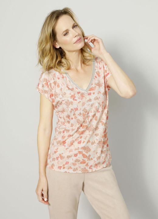 Shirts - Shirt mit dekorativem Zierband, in Größe 038 bis 048, in Farbe PFIRSICH-APRICOT Ansicht 1