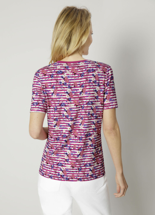 Shirts - Shirt im modischen Druck-Mix Ansicht 3 Shirts - Shirt im modischen Druck-Mix, in Größe 038 bis 044, in Farbe FUCHSIA-WEISS-MARINE Ansicht 3