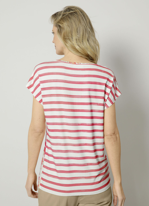 Kurzarm - Shirt mit farbenfrohem Mustermix, in Größe 038 bis 050, in Farbe ROT-ECRU Ansicht 5