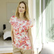 Kurzarm - Shirt mit farbenfrohem Mustermix – Farbe ROT-ECRU – Ansicht 1 Kurzarm - Shirt mit farbenfrohem Mustermix, in Größe 038 bis 050, in Farbe ROT-ECRU – Farbe ROT-ECRU – Ansicht 1