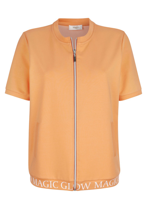 Shirts - Sweatjacke mit Rippenbündchen, in Größe 038 bis 050, in Farbe PFIRSICH Ansicht 5