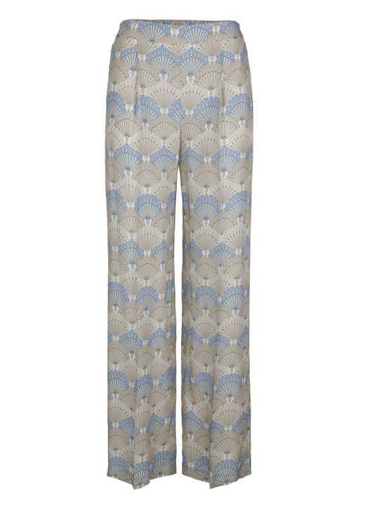 Hosen - Hose mit farbharmonischem Druck, in Größe 019 bis 052, in Farbe BLAU-TAUPE Ansicht 1