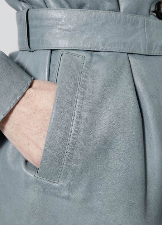 Lederjacken - Lederkurzmantel mit Umlegekragen Ansicht 7 Lederjacken - Lederkurzmantel mit Umlegekragen, in Größe 020 bis 052, in Farbe MINT Ansicht 7