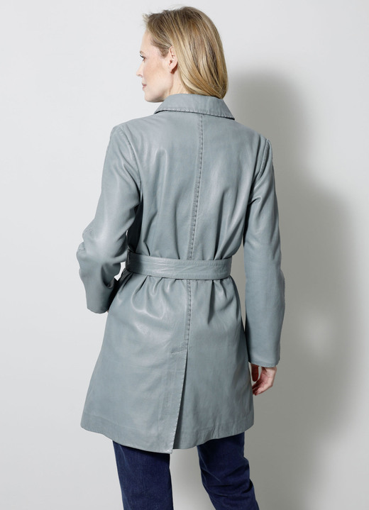 Lederjacken - Lederkurzmantel mit Umlegekragen Ansicht 3 Lederjacken - Lederkurzmantel mit Umlegekragen, in Größe 020 bis 052, in Farbe MINT Ansicht 3