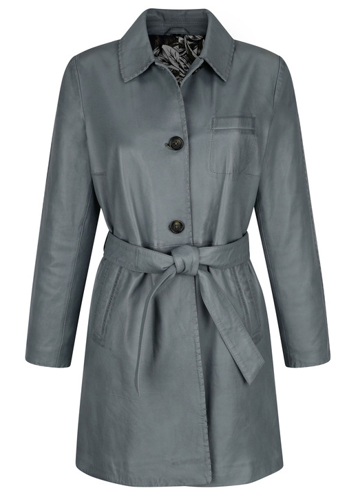 Lederjacken - Lederkurzmantel mit Umlegekragen Ansicht 4 Lederjacken - Lederkurzmantel mit Umlegekragen, in Größe 020 bis 052, in Farbe MINT Ansicht 4