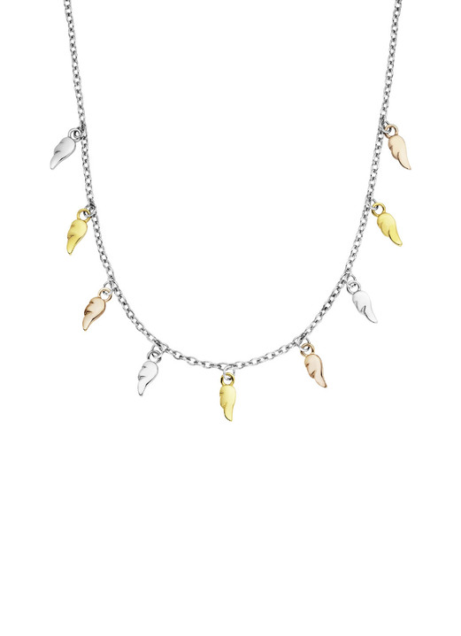 Halsketten - Halskette in Tricolor mit 9 Flügelchen Ansicht 2 Halsketten - Halskette in Tricolor mit 9 Flügelchen, in Farbe  Ansicht 2