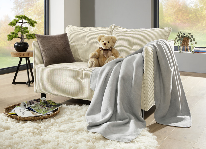 Polstergruppen - Polstermöbel mit dekorativem Cord-Bezug, in Farbe ROT, in Ausführung Zweisitzer Ansicht 5