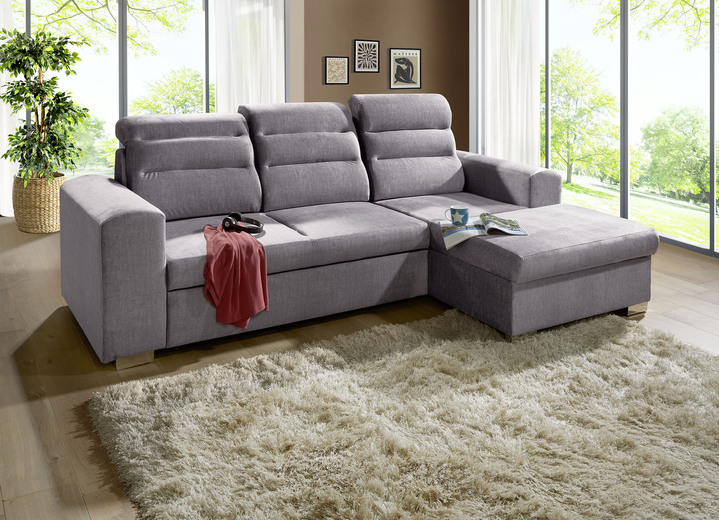 Polsterecken - Polstermöbel mit Bettfunktion und Bettkasten, in Farbe GRAU, in Ausführung Polsterecke mit Ottomane, 260x202 cm Ansicht 1