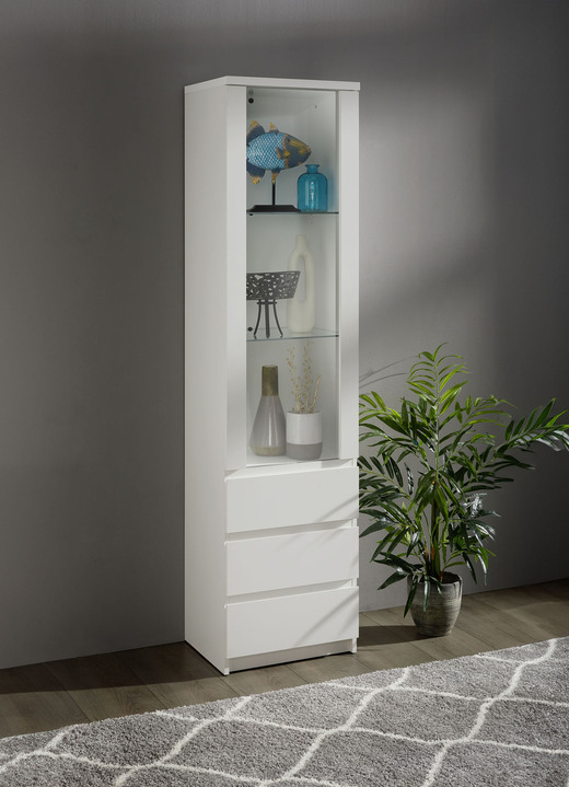 Vitrinen - Vitrine in modernem Design, in Farbe WEISS Ansicht 1