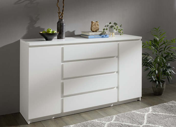 Kommoden - Kommode in modernem Design, in Farbe WEISS, in Ausführung Kommode, 2-türig Ansicht 1