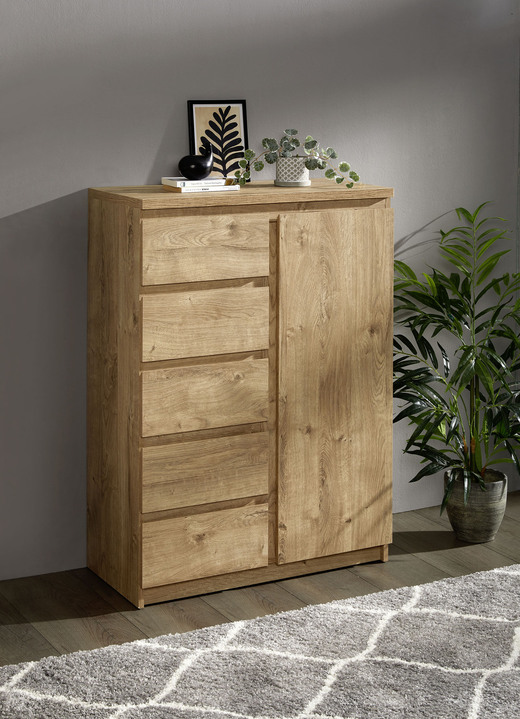 Kommoden - Kommode in modernem Design, in Farbe EICHE, in Ausführung Kommode, 1-türig Ansicht 1