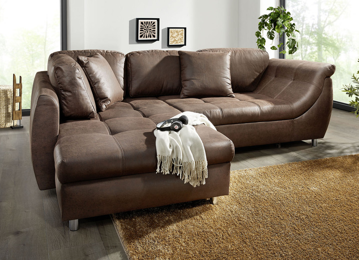 Polsterecken - Polsterecke mit Bettfunktion, in Farbe BRAUN Ansicht 1