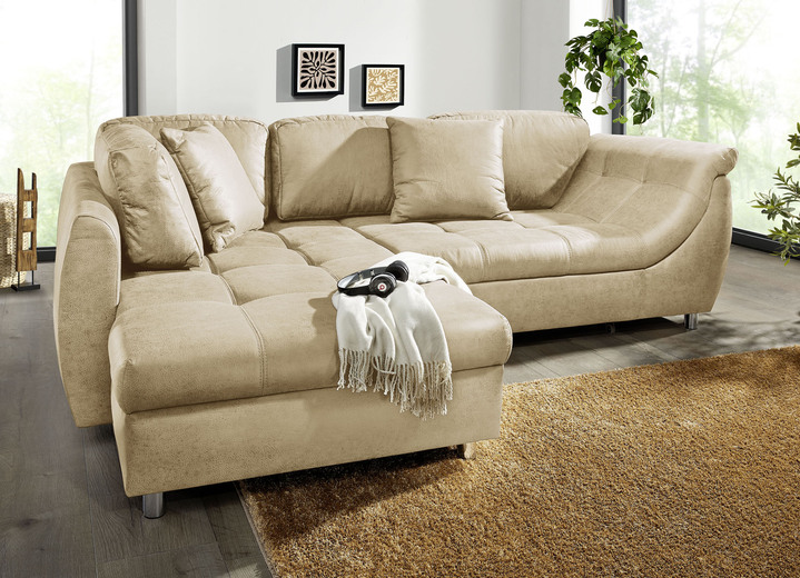 Polsterecken - Frei im Raum aufstellbare Polsterecke mit Bettfunktion, in Farbe CREME Ansicht 1