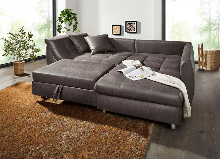 Polsterecken - Polsterecke mit Bettfunktion, in Farbe BRAUN Ansicht 6