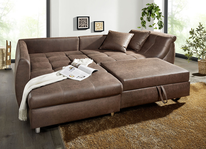 Polsterecken - Polsterecke mit Bettfunktion, in Farbe BRAUN Ansicht 2