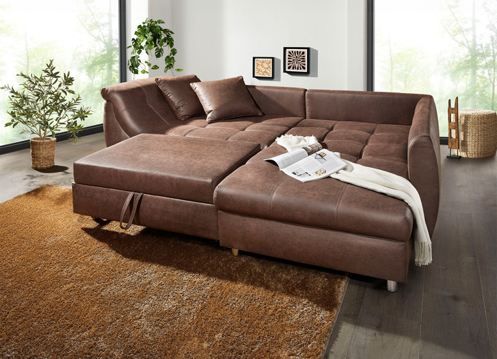 Polsterecken - Polsterecke mit Bettfunktion, in Farbe BRAUN Ansicht 4