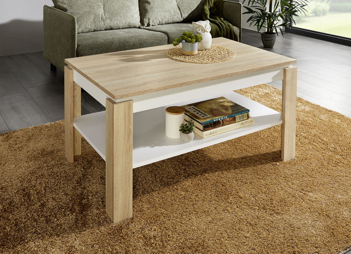 Couchtische - Ausziehbarer Couchtisch, in Farbe EICHE SONOMA-WEISS, in Ausführung ausziehbar Ansicht 1