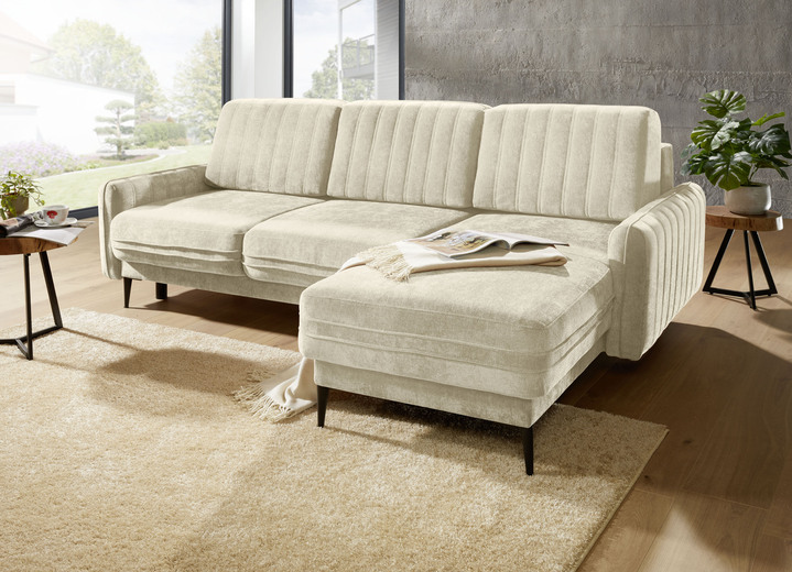 Polsterecken - Polsterecke mit Bettfunktion und Bettkasten, in Farbe CREME Ansicht 1