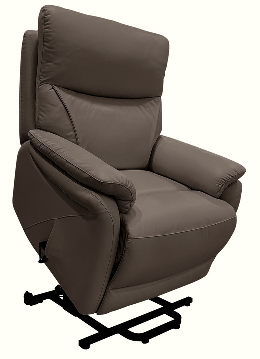 TV-Sessel / Relax-Sessel - Leder-TV-Sessel mit XXL-Sitzkomfort und Aufstehhilfe, in Farbe BRAUN Ansicht 1