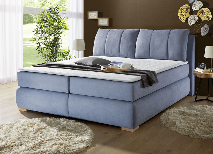 Boxspringbetten - Boxspringbett mit Topper, in Farbe BLAU Ansicht 9