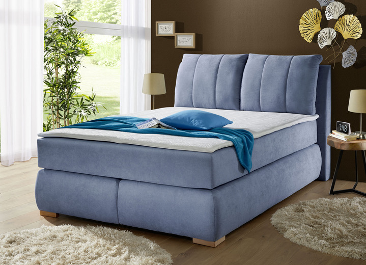 Boxspringbetten - Boxspringbett mit Topper, in Farbe BLAU Ansicht 6