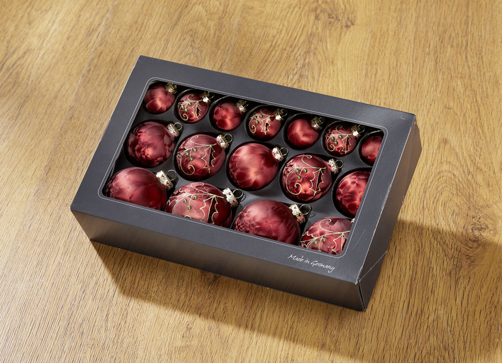 - Baumschmuck, in Farbe MARSALA-ROT, in Ausführung Weihnachtsbaumkugeln, 16-teilig Ansicht 1