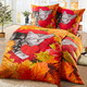 Bettwäschegarnituren - Herbstliche Bettwäsche-Garnitur in Microfaser-Qualität, in Farbe MULTICOLOR
