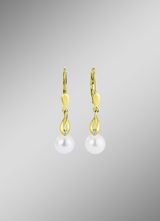 Ohrschmuck - Ohrringe mit Süßwasser-Zuchtperlen, in Farbe  Ansicht 1