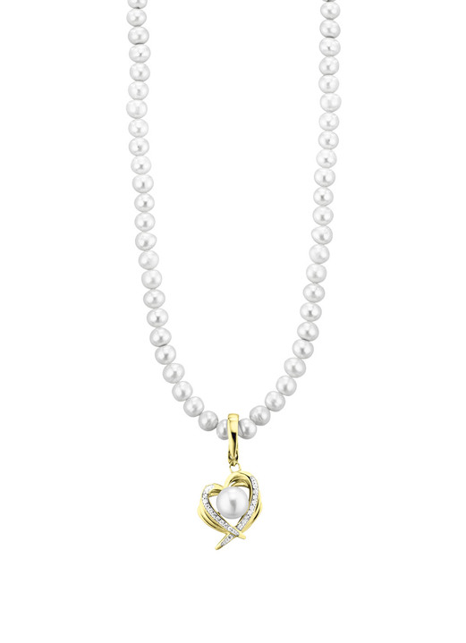 Anhänger - Herz-Anhänger mit Perlenkette, in Farbe  Ansicht 2