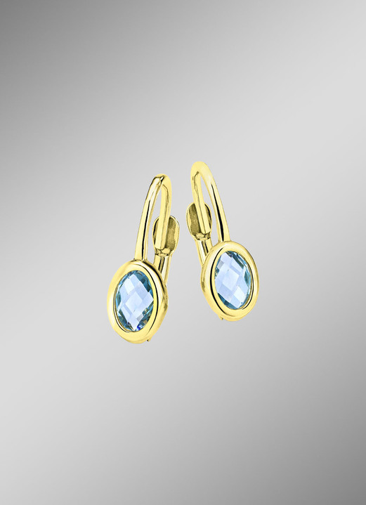 Ohrschmuck - Ohrringe mit Blautopas, in Farbe  Ansicht 1