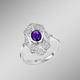 Ringe - Damenring mit echt Amethyst und echt Weißtopas, in Größe 160 bis 220, in Farbe  – Ansicht 1