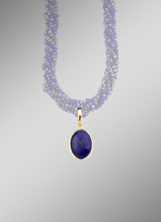 Anhänger - Vergoldeter Anhänger mit Lapislazuli, in Farbe  Ansicht 1