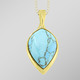 Anhänger - Vergoldeter Anhänger mit Türkis, in Farbe  – Ansicht 1