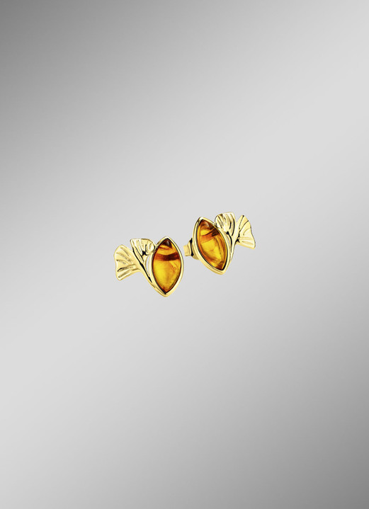 Ohrschmuck - Elegante Ohrstecker mit Bernstein, in Farbe  Ansicht 1