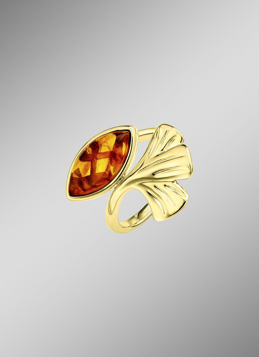 Ringe - Edler Damenring mit Bernstein, in Größe 160 bis 220, in Farbe  Ansicht 1